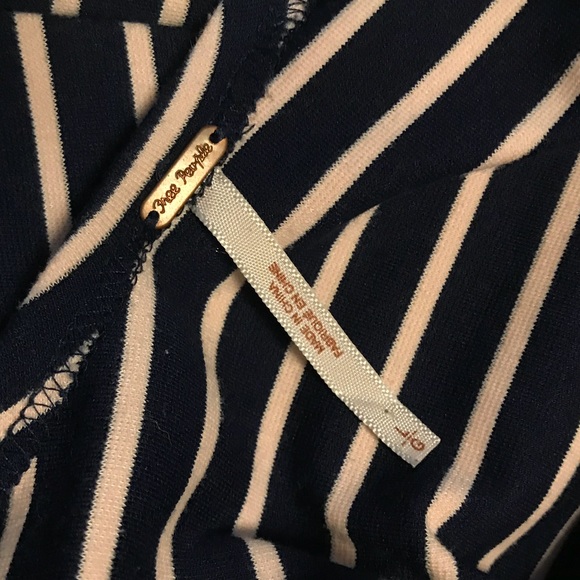 EUC FREE PEOPLE Striped Crochet Fit and Flare Dress L in Navy - Picture 5 of 6